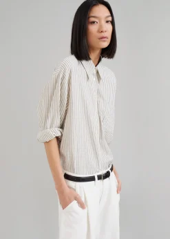 The Frankie Shop Madelen Shirt Charcoal Stripe