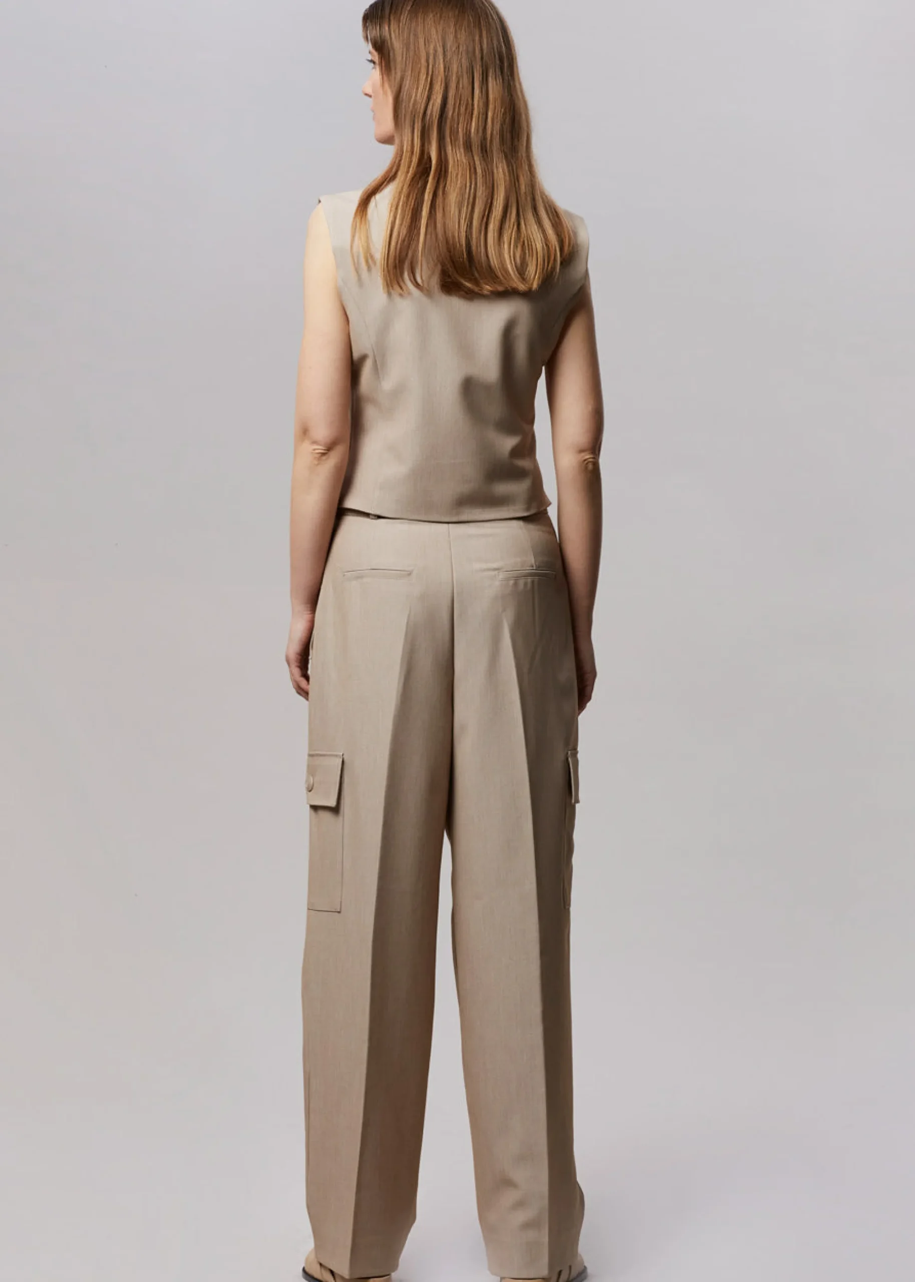 The Frankie Shop Maesa Cross Vest Taupe Melange Hot