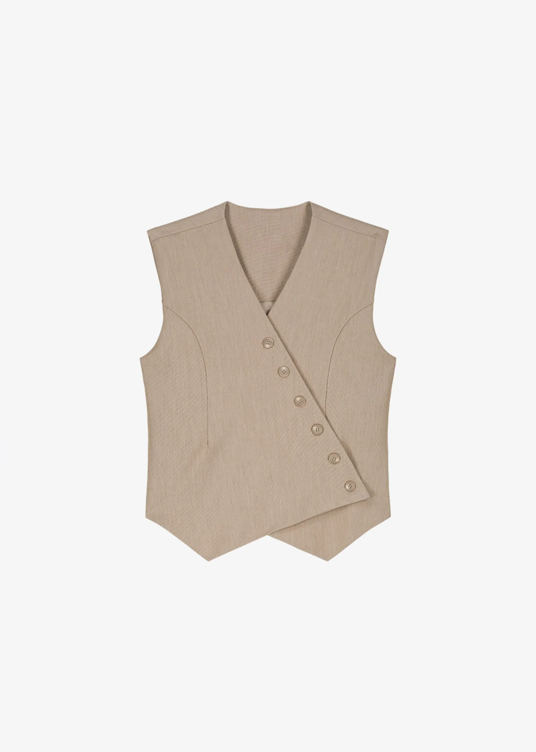 The Frankie Shop Maesa Cross Vest Taupe Melange Hot