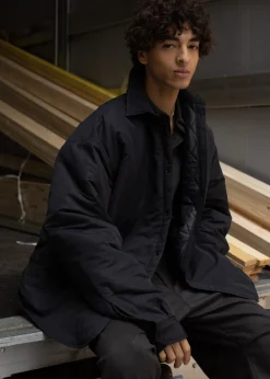 The Frankie Shop Maine Padded Shirt Jacket Black Best