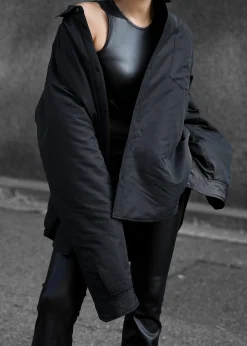 The Frankie Shop Maine Padded Shirt Jacket Black Best