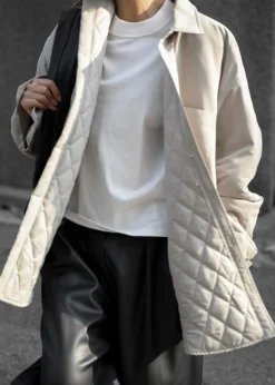 The Frankie Shop Maine Padded Shirt Jacket Beige Outlet