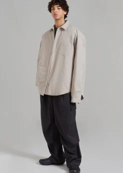 The Frankie Shop Maine Padded Shirt Jacket Beige Outlet