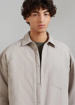 The Frankie Shop Maine Padded Shirt Jacket Beige Outlet