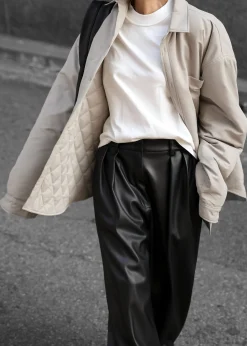 The Frankie Shop Maine Padded Shirt Jacket Beige Outlet