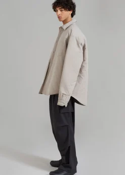 The Frankie Shop Maine Padded Shirt Jacket Beige Outlet