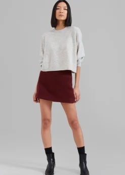 The Frankie Shop Marlan Rolled Edge Sweater Grey Sale