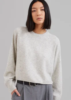 The Frankie Shop Marlan Rolled Edge Sweater Grey Sale
