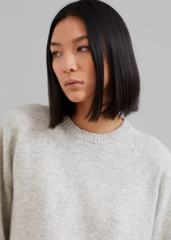 The Frankie Shop Marlan Rolled Edge Sweater Grey Sale