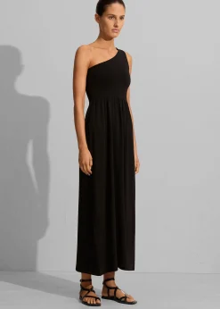 The Frankie Shop Matteau Asymmetric Knit Dress Black Discount
