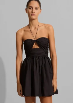 The Frankie Shop Matteau Bandeau Rouched Mini Dress Black Clearance