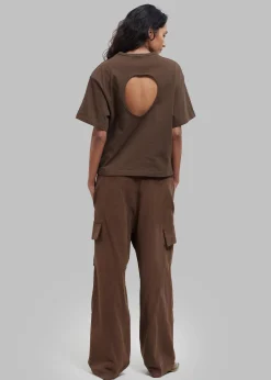 The Frankie Shop Matteau Circle Back Tee Cacao New
