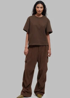 The Frankie Shop Matteau Circle Back Tee Cacao New