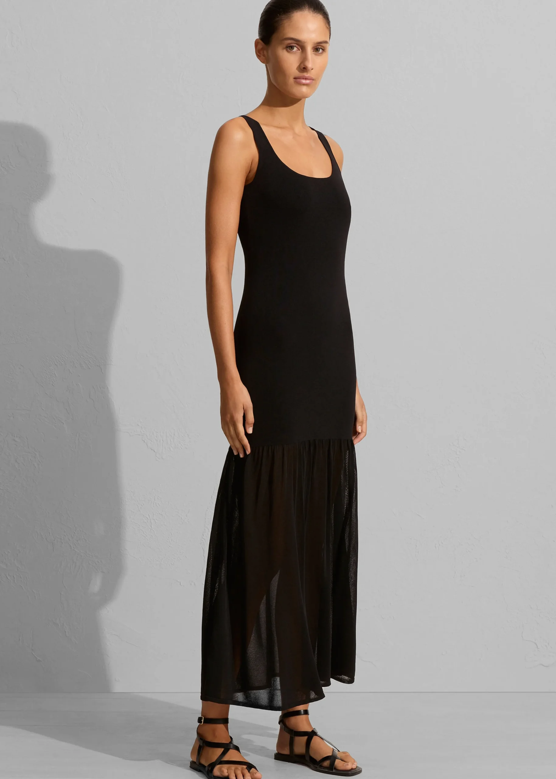 The Frankie Shop Matteau Drop Waist Knit Dress Black Outlet