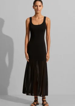 The Frankie Shop Matteau Drop Waist Knit Dress Black Outlet