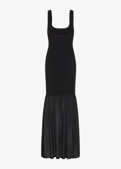The Frankie Shop Matteau Drop Waist Knit Dress Black Outlet