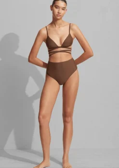 The Frankie Shop Matteau High Waist Bikini Brief Pecan Best