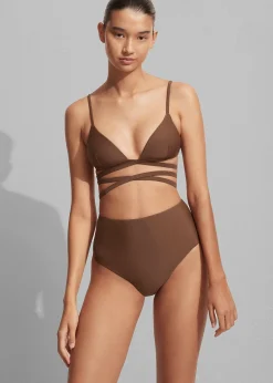 The Frankie Shop Matteau High Waist Bikini Brief Pecan Best