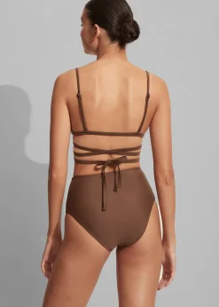 The Frankie Shop Matteau High Waist Bikini Brief Pecan Best