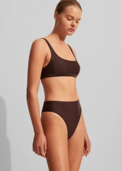 The Frankie Shop Matteau Nineties High Waist Bikini Brief Carob Clearance