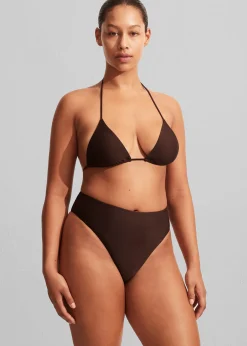 The Frankie Shop Matteau Nineties High Waist Bikini Brief Carob Clearance
