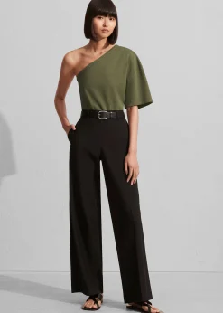 The Frankie Shop Matteau One Shoulder Tee Khaki Best