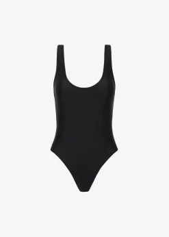 The Frankie Shop Matteau Racer Back Maillot Swimsuit Black Clearance