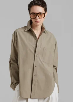 The Frankie Shop Matteau Relaxed Shirt Taupe Sale