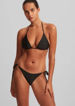 The Frankie Shop Matteau String Triangle Bikini Top Black New