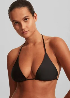 The Frankie Shop Matteau String Triangle Bikini Top Black New
