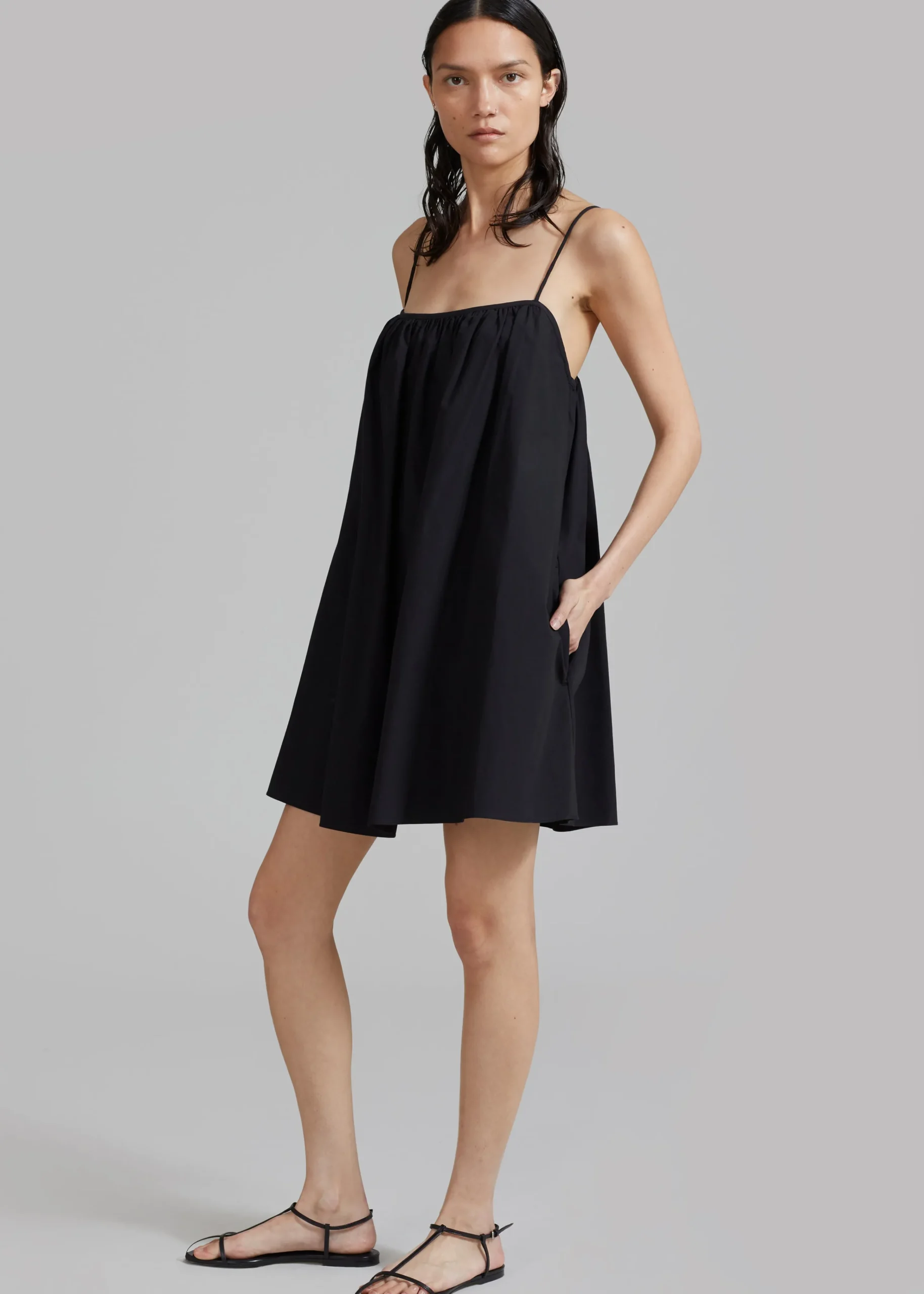 The Frankie Shop Matteau Voluminous Cami Mini Dress Black Sale