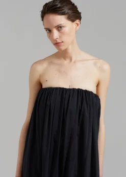 The Frankie Shop Matteau Voluminous Strapless Tiered Dress Black Sale