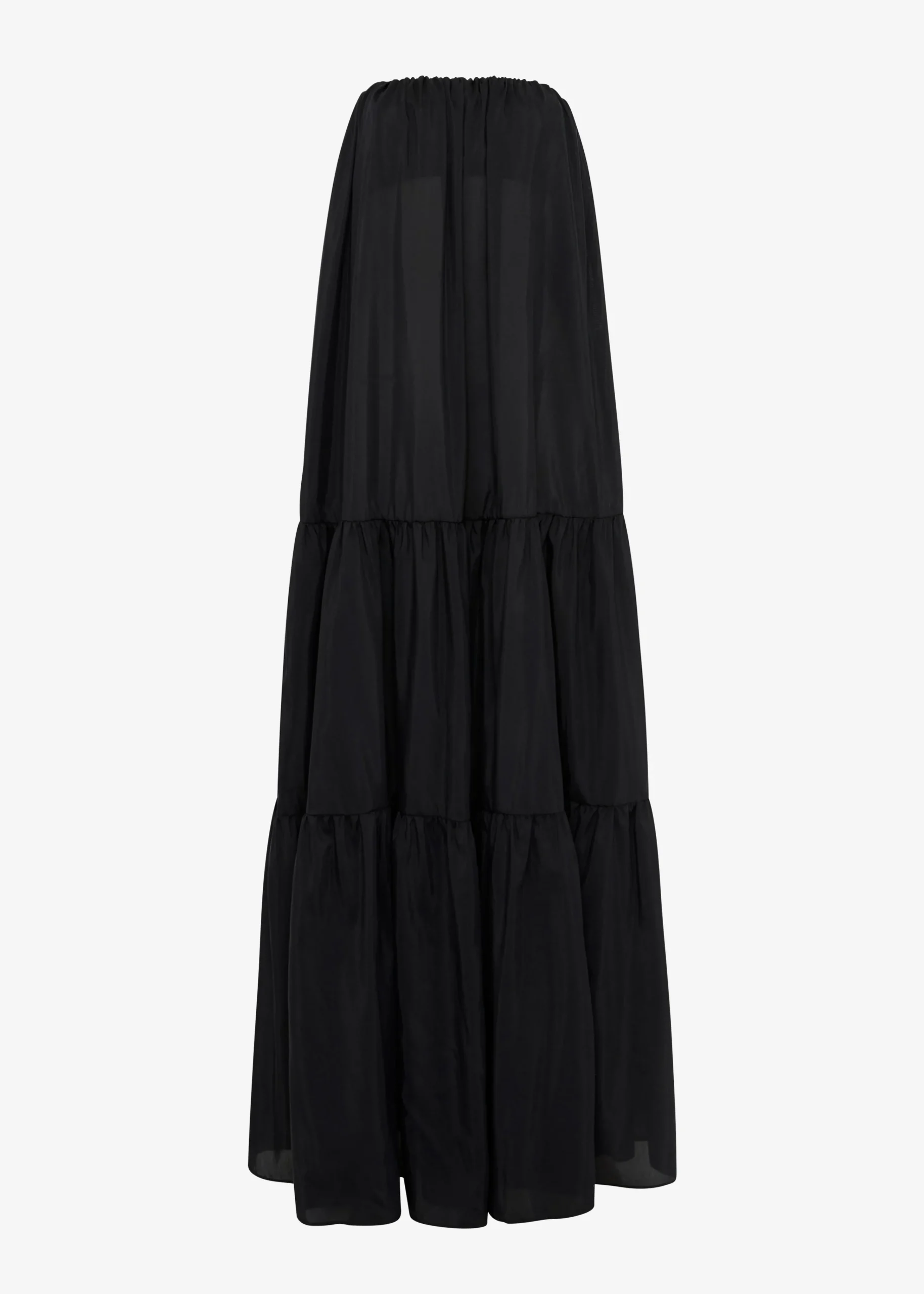 The Frankie Shop Matteau Voluminous Strapless Tiered Dress Black Sale