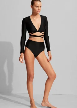 The Frankie Shop Matteau Wrap Sun Top Black Discount
