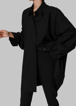 The Frankie Shop Mayim Oversized Shirt Black Discount