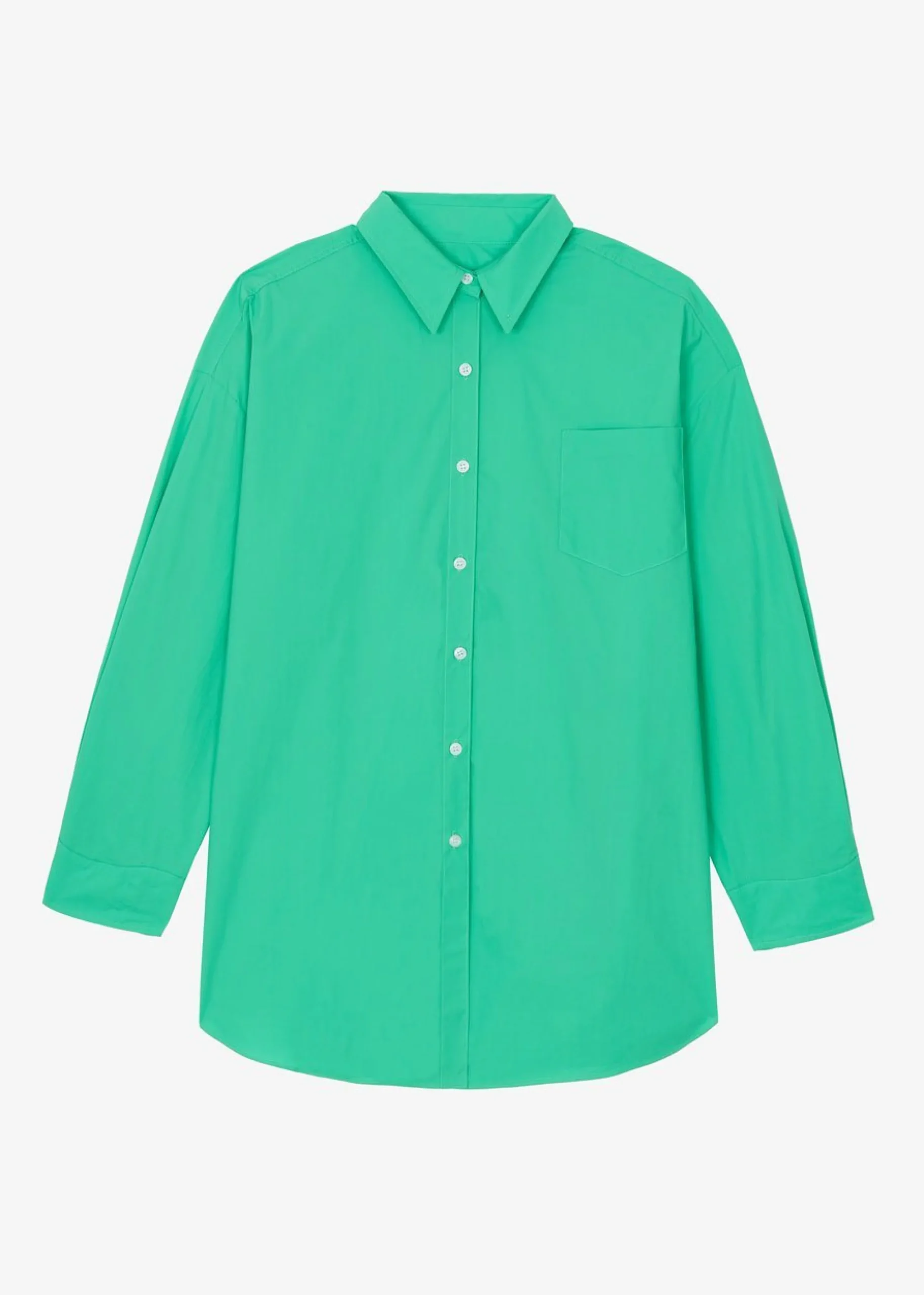 The Frankie Shop Melody Oversized Cotton Shirt Island Green Best
