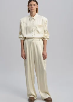 The Frankie Shop Menne Silky Shirt Ivory Hot