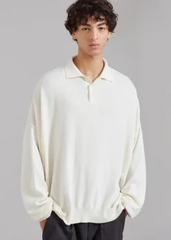 The Frankie Shop Meriel Polo Sweater Cream Best