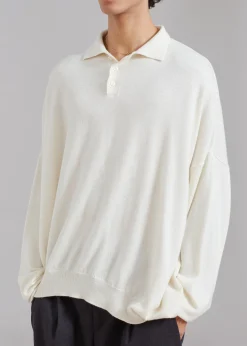 The Frankie Shop Meriel Polo Sweater Cream Best