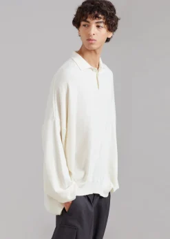 The Frankie Shop Meriel Polo Sweater Cream Best