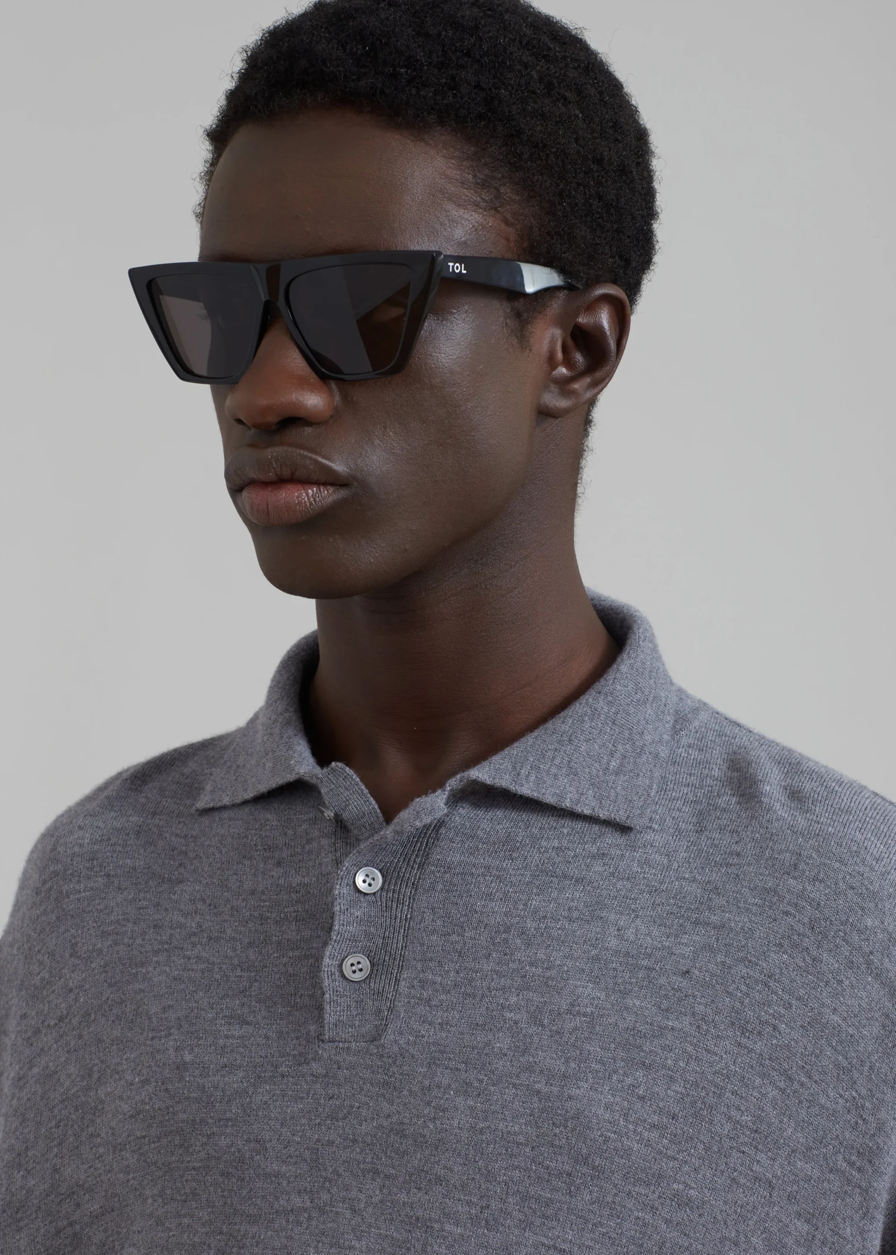 The Frankie Shop Meriel Polo Sweater Grey Outlet