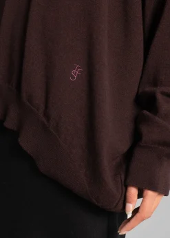 The Frankie Shop Meriel Polo Sweater Chocolate Plum Online