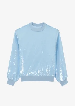 The Frankie Shop Metz Sequins Sweatshirt Sky Clearance