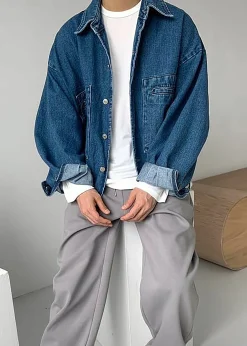 The Frankie Shop Miller Denim Jacket Blue Clearance
