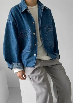 The Frankie Shop Miller Denim Jacket Blue Clearance