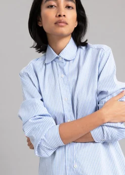 The Frankie Shop Mina Shirt Blue Stripe Hot