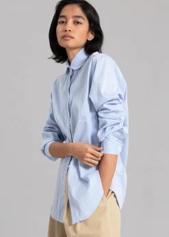 The Frankie Shop Mina Shirt Blue Stripe Hot