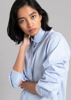 The Frankie Shop Mina Shirt Blue Stripe Hot