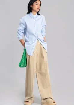 The Frankie Shop Mina Shirt Blue Stripe Hot