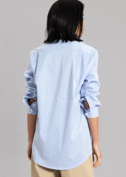 The Frankie Shop Mina Shirt Blue Stripe Hot